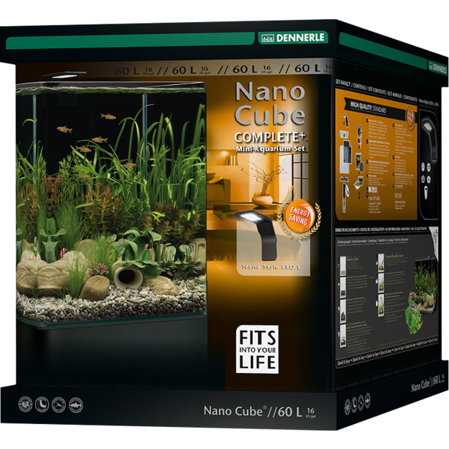 Aquarium NanoCube® 60L Dennerle tout équipé avec substrat