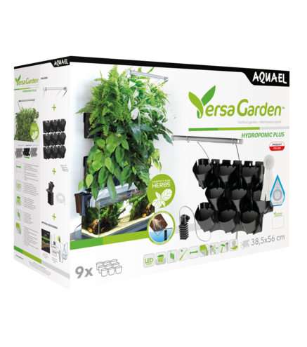 Versa Garden Mur végétal Kit hydroponie 9 pots + lampe + filtre