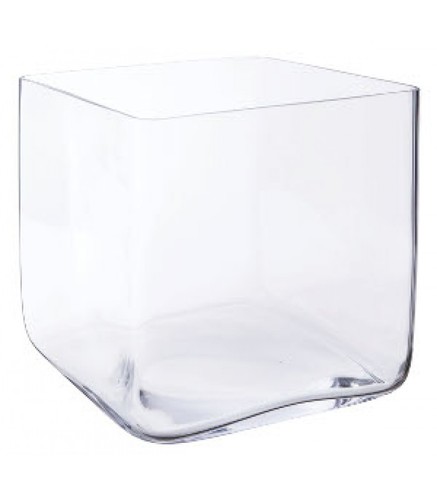 Cube 25x25cm - Vase carré coupé à froid pour Wabi Kusa