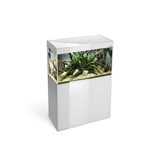 Aquarium Glossy 80 Blanc LED 125L avec Meuble portes acrylique