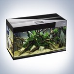 Aquarium Glossy 80 Noir LED 125L avec Meuble portes acrylique