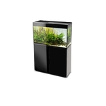 Aquarium Glossy 80 Noir LED 125L avec Meuble portes acrylique