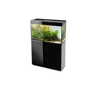 Aquarium Glossy 80 Noir LED 125L avec Meuble portes acrylique