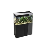 Aquarium Aquael Glossy 100 Noir LED 215L+Meuble portes verre