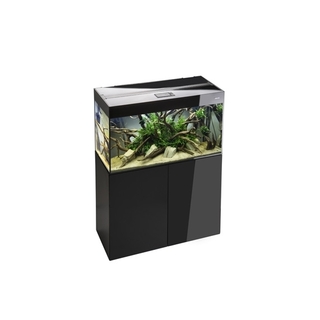 Aquarium Aquael Glossy 100 Noir LED 215L+Meuble portes acrylique