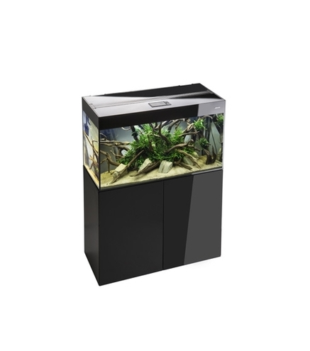 Aquarium Aquael Glossy 100 Noir LED 215L+Meuble portes acrylique