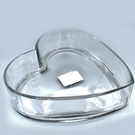 Coupe en verre forme coeur diamètre 20,5cm 