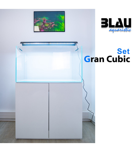 SET Gran Cubic 9250 Experience Blanc 230L Aquarium+meuble