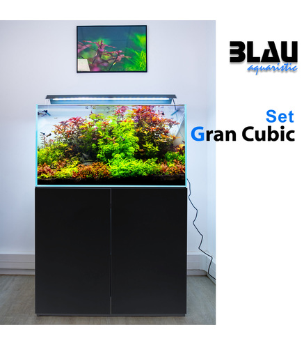 SET Gran Cubic 12250 Experience Noir 300L Aquarium+meuble