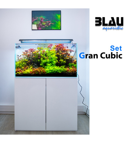 SET Gran Cubic 12250 Experience Blanc 300L Aquarium+meuble