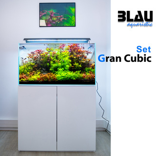 SET Gran Cubic 12250 Experience Blanc 300L Aquarium+meuble