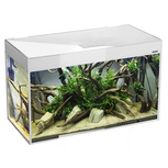 Aquarium Aquael Glossy 120 Blanc LED 260L+Meuble portes acrylique