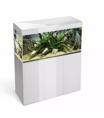 Aquarium Aquael Glossy 120 Blanc LED 260L+Meuble portes acrylique