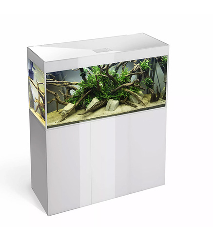 Aquarium Aquael Glossy 150 Blanc LED 405L+Meuble portes acrylique