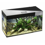 Aquarium Aquael Glossy 150 Noir LED 405L+Meuble portes acrylique