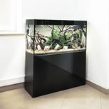 Aquarium Aquael Glossy 150 Noir LED 405L+Meuble portes acrylique