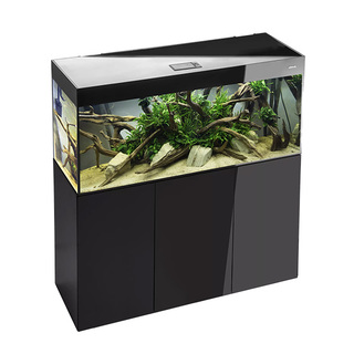 Aquarium Aquael Glossy 150 Noir LED 405L+Meuble portes acrylique