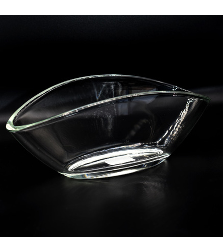 Vase allongé en verre épais pour d'élégants wabi-kusa 26cm