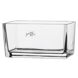 Petit vase rectangulaire en verre épais verre 15x7,5cm