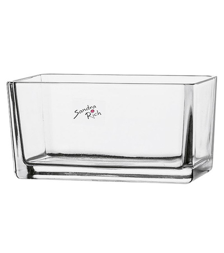 Petit vase rectangulaire en verre épais verre 15x7,5cm